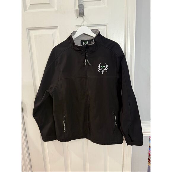 Bone Collector Mens Black Scuba Jacket sz L EUC - Picture 2 of 8